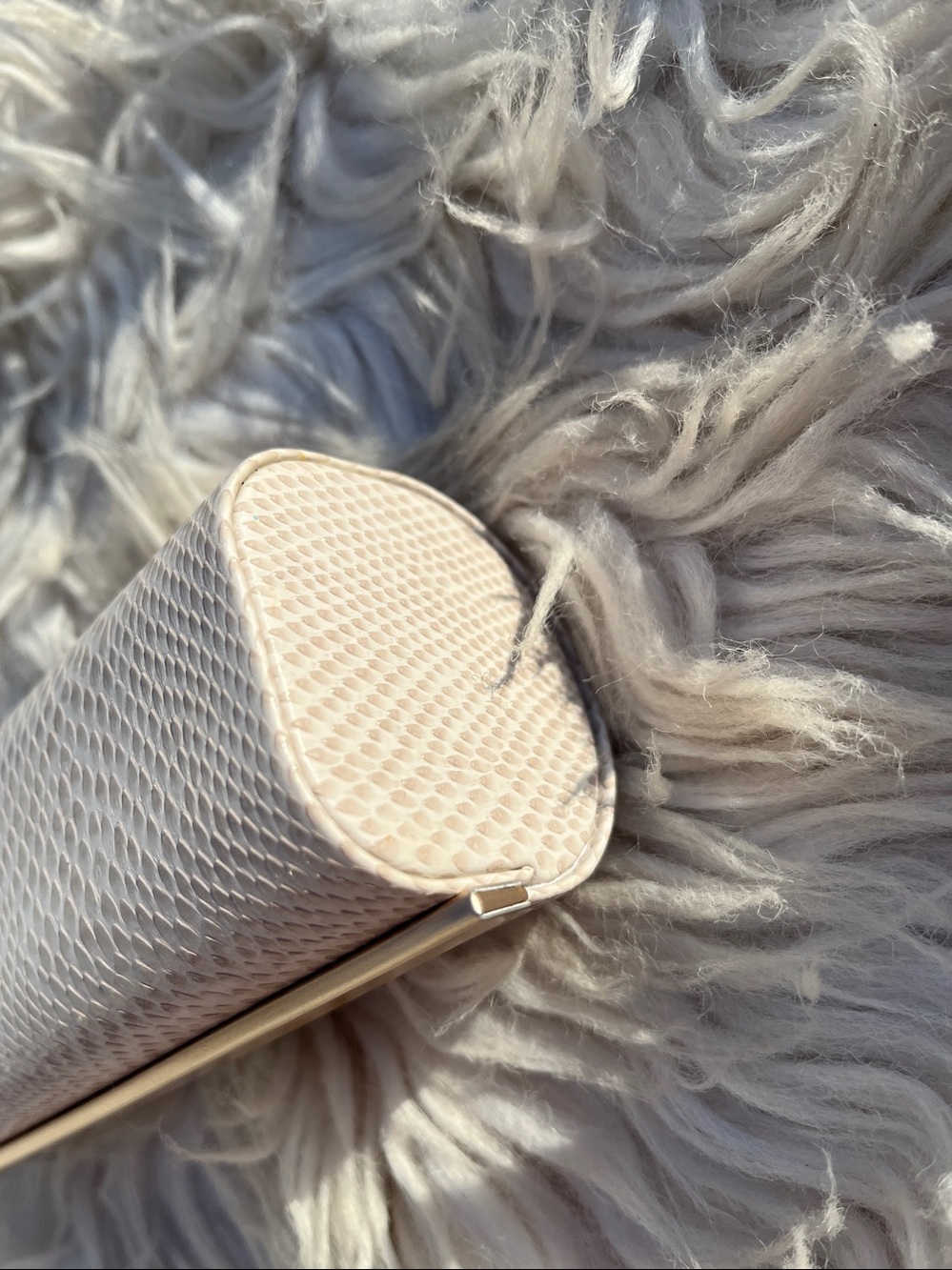 Jimmy Choo Pale Pink Snake-Effect Glasses Case - Picture 6 of 12